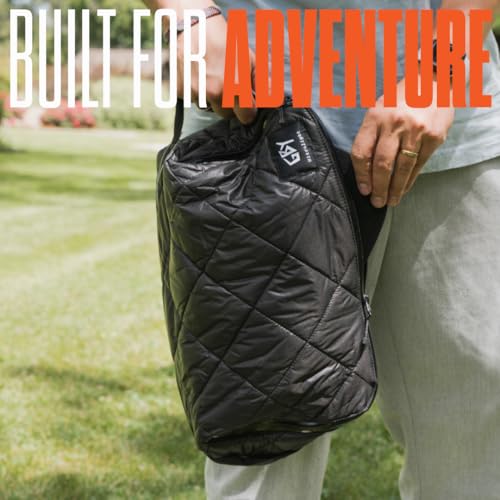 Ultralight Shoe Bag – QD-Ultra Quilted Micro-Ripstop Nylon, Water-Resistant Zippers, Fits Up to US Men's Size 13, Perfect for Travel & Gym