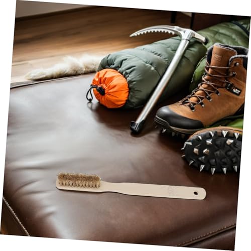 Cabilock Bouldering Brush Rock Climbing Hold Cleaner with Long Handle Natural Boar Bristle Chalk Removal Tool for Indoor Outdoor Climbing Gear Cleaning