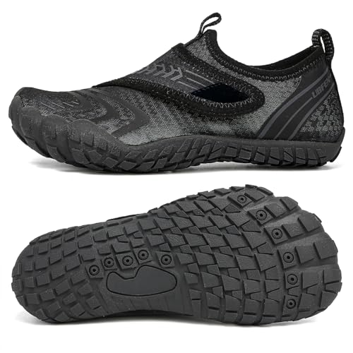 UBFEN Kids Water Shoes for Boys Girls Quick-Dry Swim Aqua Socks | Lightweight, Barefoot-style, Perfect for Water parks, Beach, Pool, Kayak, Creek Hiking, Camping, Toddler, Little Kid, Big Kid - color: F Grey, size: 7 Toddler