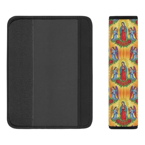 Universal Fit Seat Belt Shoulder Pad for Adult Use, Most Cars, 2 Pack Virgin Mary Rose Our Lady of Guadalupe Retro Spiritual Harness Pads Strap Pressure Relief - color: Pattern 119