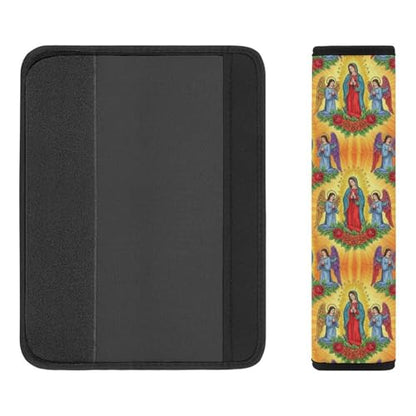 Universal Fit Seat Belt Shoulder Pad for Adult Use, Most Cars, 2 Pack Virgin Mary Rose Our Lady of Guadalupe Retro Spiritual Harness Pads Strap Pressure Relief - color: Pattern 119