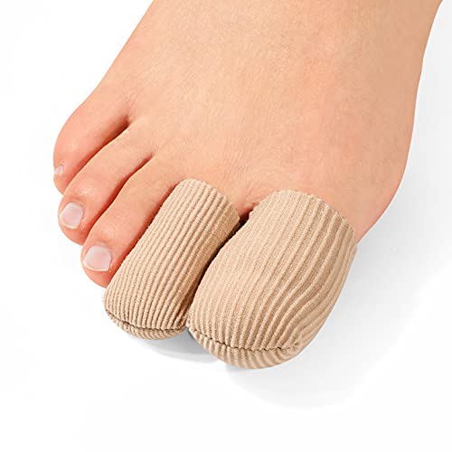 Kimihome 8 PCS Gel Toe Caps Closed Toe Surface Fabric Sleeve Protectors, Silicone Toe Sleeve Cushions and Protects, Provide Relief for Corns, Blisters and Calluses Protect (8)