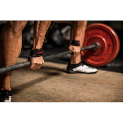 Harbinger Padded Cotton Lifting Straps with NeoTek Cushioned Wrist, 21.5 Inch Length, 1.5 Inch Width, Pair, Weightlifting Wrist Straps for Deadlifts and Strength Training - color: Black