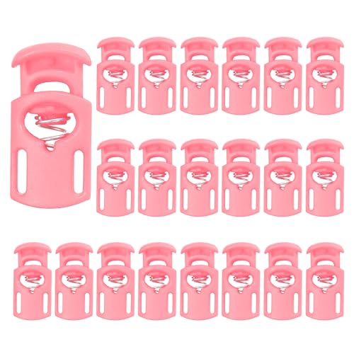 PATIKIL Nylon Spring Cord Locks, Elastic Toggle Stop Slider Clamp Adjuster Fastener for Drawstring Shoelaces Paracord - color: Pink