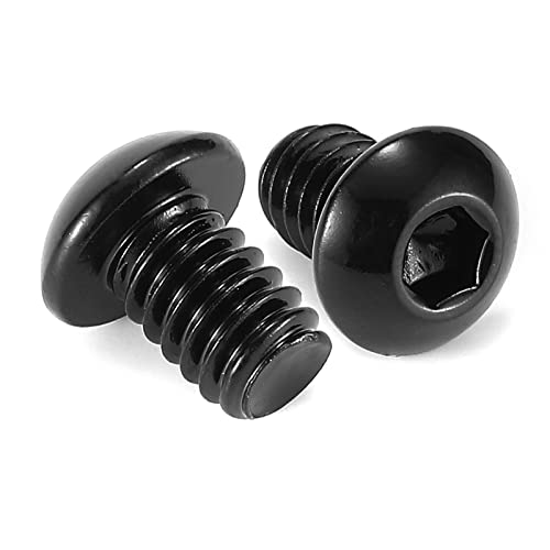 1/4-20 x 3/8" Button Head Socket Cap Bolts Screws, 20Pcs 304 Stainless Steel 18-8, Allen Hex Drive, Black Oxide by SG TZH(with Hex Spanner) - size: 1/4-20 x 3/8"