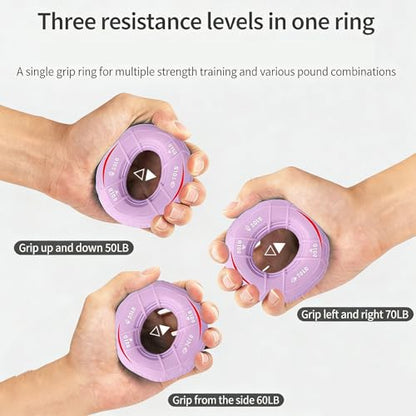 Generic 3 in 1 Hand Grip Strengthener Adjustable 50-70LB Silicone Forearm Exerciser for Climbing Fitness Office Hand Rehabilitation Grip Strength Trainer for Men Women - color: Green