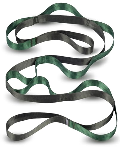 Acozycoo Stretching Strap with Loops for Physical Therapy,Knee,Calf,Back | Yoga Strap for Stretching,Non-Elastic Stretch Band,Rehab,Pilates,Flexibility Training,Hamstring,Leg Lifter,Fascia,Leg,Hip - color: Green-02, size: Length: 75 inches, Width: 1 inch