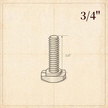 O'SKOOL T-Slot Bolts Drop-in 3/4" Length 20PCS, 1/4"-20 Thread, T Track Accessories for Woodworking Jigs and Fixtures,HWR008 - style: 1/4"-20 Threads, 3/4" Length, 20Pcs