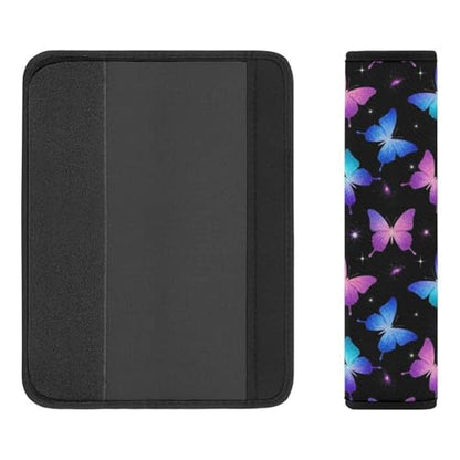 2PCS Soft Padded Car Seat Straps Shoulder Pads for Adult Use, Most Cars, Butterfly Blue Black Shoulder Protector, Shock Absorption - color: Pattern 882