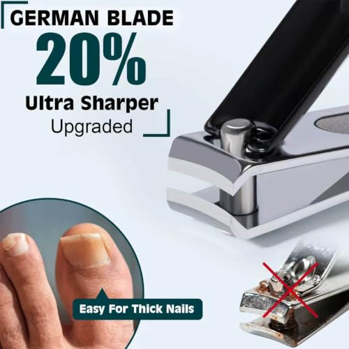 Nail Clippers Set, Fingernail and Toenail Clipper Cutters Kit | Ultra Sharp All-IN-ONE Kit: 15% Thicker Premium Sturdy Podiatrist Toe Nail Care Tools. Perfect Grooming Gifts with Case - color: Jet Black, size: 3-Pack