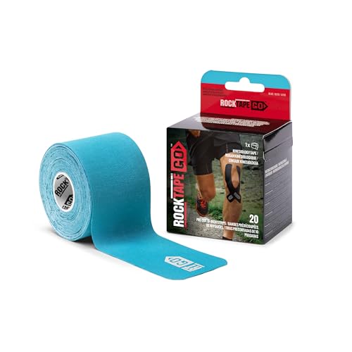 RockTape Go Extra-Sticky Adhesive Pre-Cut Kinesiology Tape (Blue) - color: Blue, style: EXTRASTICKY