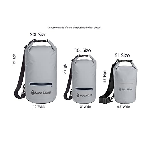 Skog Å Kust DrySak Roll Top Waterproof Bag, 5, 10 & 20 Liter - color: Grey, size: 10 Liter