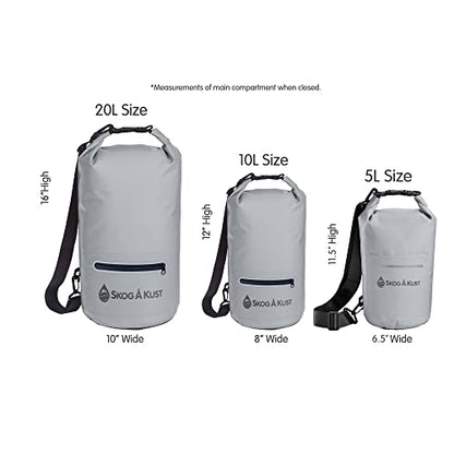 Skog Å Kust DrySak Roll Top Waterproof Bag, 5, 10 & 20 Liter - color: Grey, size: 10 Liter