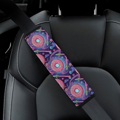 1 Pair Universal Fit Seat Belt Cover for Elderly Support, Most Cars, Donut Space Food Seat Belt Cushion, Neck and Shoulder Support - color: Pattern 545