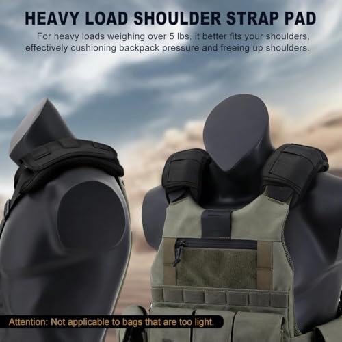 ZINZ 2-Pack Professional Tactical Shoulder Pad, Ultra-Thick & Breathable Cushion for Vest Shoulder Straps and Backpacks, Comfort & Durable - color: Black