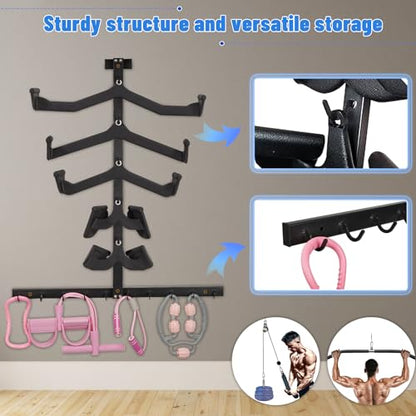 LAT Pulldown Attachments LAT Pull Down Bar Storage Rack for Mag Grip LAT Pulldown Machines Attachments Stand Cable Attachment Storage Rack for Home Gym and Gym Wall Storage