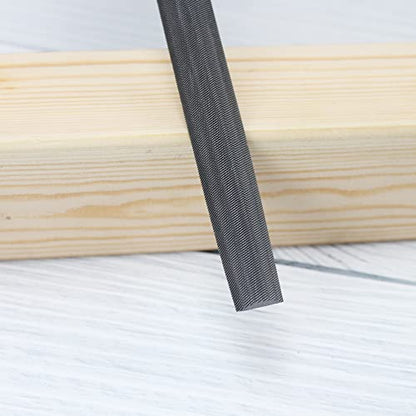 KALIM 2-Piece Flat & Half Round Medium Cut File, Double Cut Teeth, 6'' Length, Made of High Carbon Steel, Hand File Without Handle Suitable for Wood, Metal, Sharpening, etc.