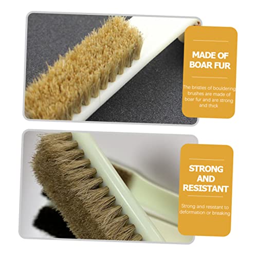 2Pcs Portable Bouldering Brush with Thick Boar Hair Bristles for Efficient Stone Cleaning Climbing Brush for Outdoor and Indoor Use Sports