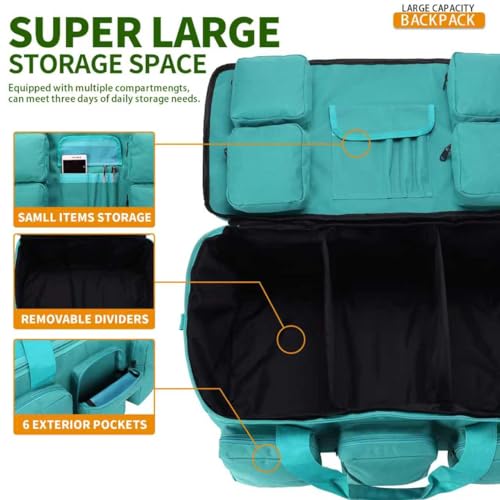 3 In 1 Military Duffel Bag 50L Gym Bag for Men Convertible Weekender Backpack for Sports Travel Basketball (50L-LakeBlue) - color: 50L-LakeBlue