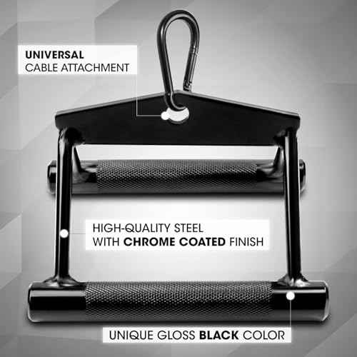 Yes4All Cable Machine Attachment, Double D Handle & Tricep Rope Cable Attachment, Weight Machine Accessories Load 880 LB for Home Gym - color: Black