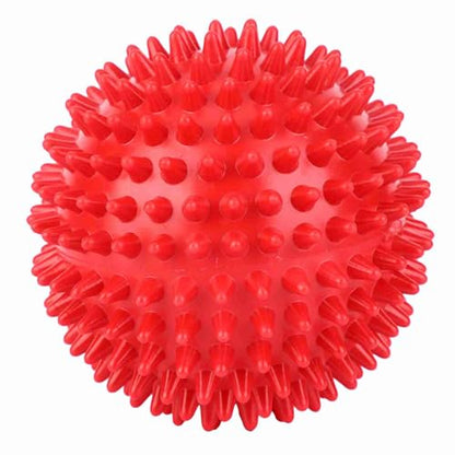 2Pcs Spiky Hard Massage Balls,Soft Spiked Manual Massager Rollers Body Spiky Balls Fitness Finger Relax Tool for Plantar Fasciitis Exercise Back Feet (Small 7.5cm) - color: Red, size: Small 7.5cm