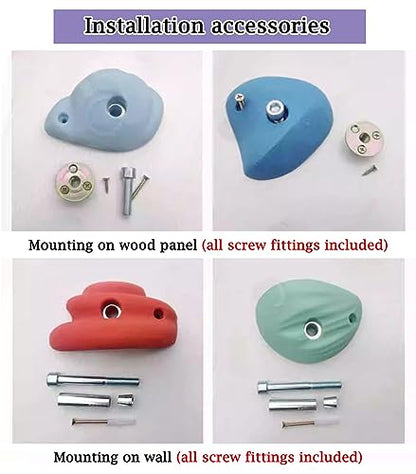 5 Pcs Resin Rock Climbing Holds with Screws, Inside Outside Climbing Hold Kit for Kids Beginners, Home Playground Obstacle Course Training Wall(Size:5pcs-Plank Installation) - size: 5pcs-Plank installation