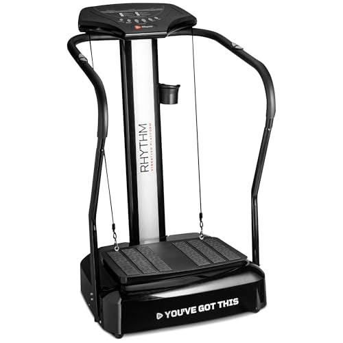 Lifepro Rhythm Vibration Plate Exercise Machine with 99 Speed Levels | Heart Rate Monitor, Resistance Bands, Cup Holder, Phone Holder — Vibration Plate for Lymphatic Drainage & Full Body Workout