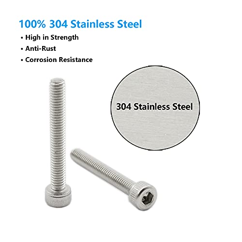 20 PCS Socket Head Cap Screws, TTZEZE 304 Stainless Steel Metric Machine Bolts Hex Socket Screw, Socket Drive Bright Finish Full Machine Threads for Shelf Chair Desk Install Repair (M4x30mm) - color: M4, size: 30mm