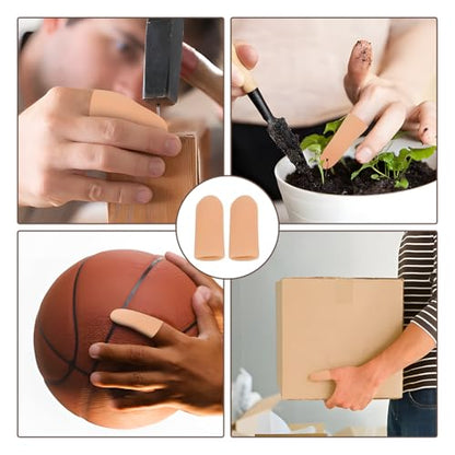 20PCS Silicone Finger Sleeve Thumb Guard, Finger Condom for Wounds Hand Eczema, Finger Arthritis, Thumb Bandage Injury Prevention Gloves Thumb Glove Protector 2 Sizes Gel Finger Support Cots(Nude) - size: 20pcs