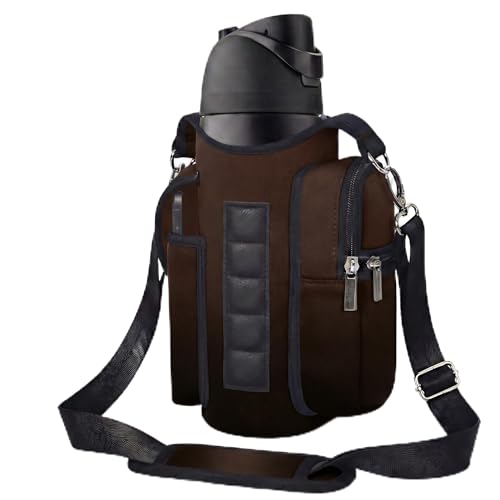 AUPET Magnetic Gym Bag for Men & Women, Small Gym Bag Organizer, Crossbody Magnets Gym Water Bottle Bag Holder Carrier Fits for 18-40oz Owala Yeti Hydro Flask, Workout Pouch for Phone, Keys & Wallet - color: Night brown gradient