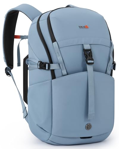 Tolaccea Daypack Backpacks Carry On 30L, Travel Backpack with Waterproof Zippers, Flight Approved Hand Luggage Casual Backpack for Men Women, Durable Bag for Work Business College, Fits 15.6" Laptop - color: Sky Mist