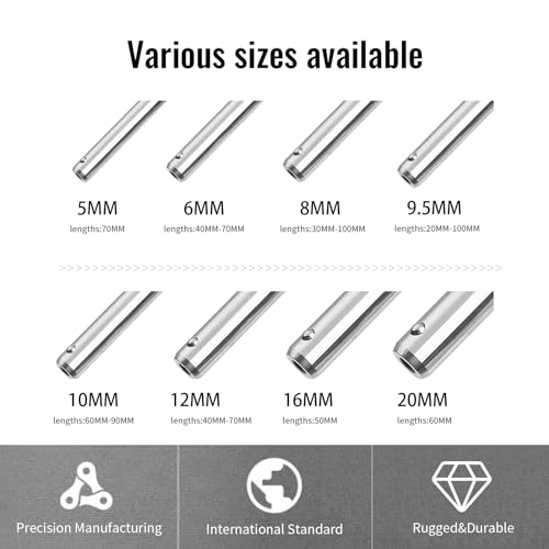 T Handle Quick Release Pin 5/16 Inch Diameter ,Stainless Steel Ball Locking Pin with Push Button Lanyard Cable Usable Length 3.54"(8*90mm) - size: 8mm-90mm