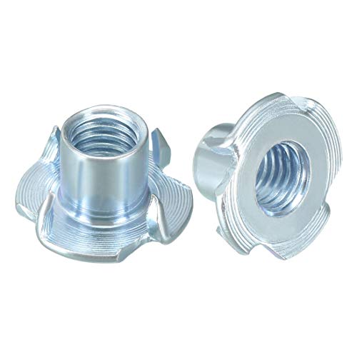 uxcell M10 4 Pronged Tee Nut T-Nut for Table Legs Rock Climbing Wall Woodwork Holds Wood Cabinetry 50Pcs - size: M10