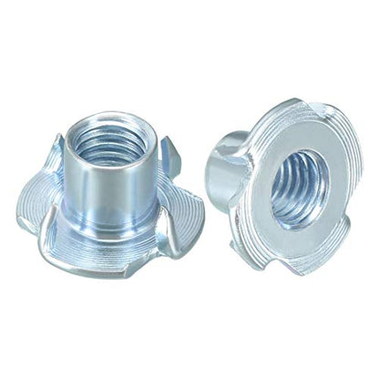 uxcell M10 4 Pronged Tee Nut T-Nut for Table Legs Rock Climbing Wall Woodwork Holds Wood Cabinetry 50Pcs - size: M10