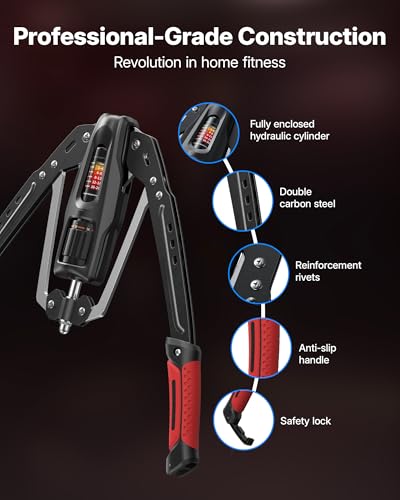 Merach Twister Arm Trainer, 22-440lb Hydraulic Power, Adjustable Home Chest Expander, Shoulder Muscle Training Fitness Equipment, Arm Enhanced Exercise Strengthener - color: Red, size: pro