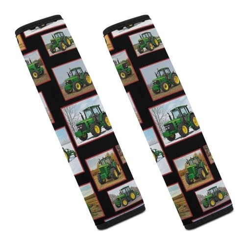 2 Pack Breathable Car Seat Straps Shoulder Pads for Elderly Support, All Vehicles, Farm Truck Green Tractor Seat Belt Cushion, Neck and Shoulder Support - color: Pattern 948