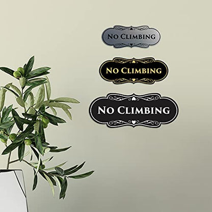 Signs ByLITA Designer No Climbing (White/Red) - Small - color: White/Red, size: 2 x 5" - Small (1 Pack)