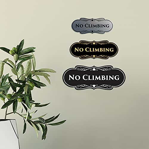 Signs ByLITA Designer No Climbing (Light Grey/Burgundy) - Small - color: Light Grey / Burgundy, size: 2 x 5" - Small (1 Pack)