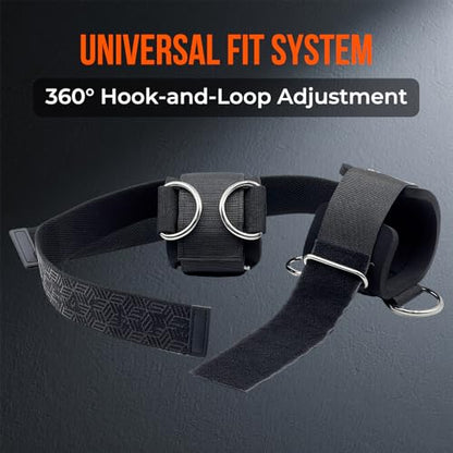 Double D Ring Weightlifting Straps - Neoprene Padding | Anti-slip silicone grip with adjustable fit for deadlifts and cable machines
