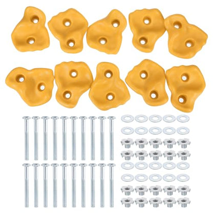 PATIKIL Rock Climbing Holds, Climbing Rock Wall Grips Play Set - color: Yellow, size: A-Large