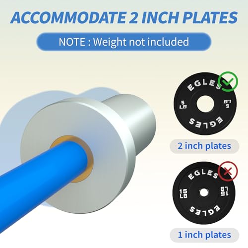 Egles Kids Barbell 5.5LB Mini Barbell Bar 4ft for Kid Women & Beginners Weighted Bar - Compatible with 2-Inch Weight Plates, for Strength Training Gym Weight Lifting, Multi-Color Training Bar - color: Silver Sleeve Blue Bar