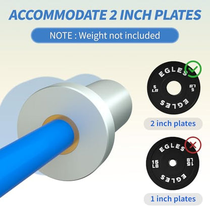 Egles Kids Barbell 5.5LB Mini Barbell Bar 4ft for Kid Women & Beginners Weighted Bar - Compatible with 2-Inch Weight Plates, for Strength Training Gym Weight Lifting, Multi-Color Training Bar - color: Silver Sleeve Blue Bar
