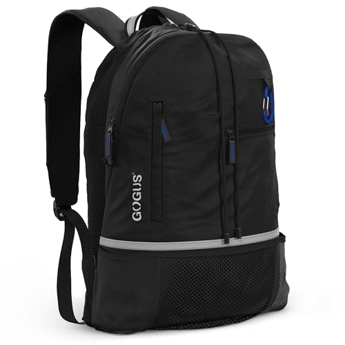 GOGUS Hybrid Gym Backpack for Men & Women - 18L Sports Backpack with Dual Water Bottle Pockets, Mesh Compartment for Gym, Travel - Water Resistant & Reflective Trim Workout Bag - color: Blue Details
