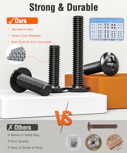 TV Mounting Hardware Kit M4 M6 M8 Screws Washers Spacers Universal | Replacement Screws Set with Box for Most Flat Curved TV Monitors