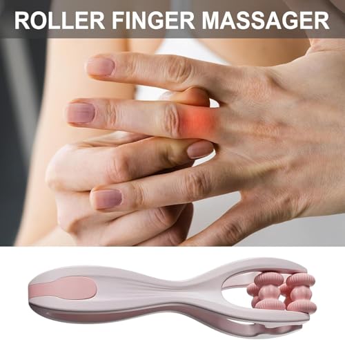 2pcs Finger Massager for Arthritis Pain Relief Manual Roller Pink | Hand Thumb Palm Foot Acupressure Massage Tools for Arthritis Massager Mothers Day Gift for Woman - color: Pink