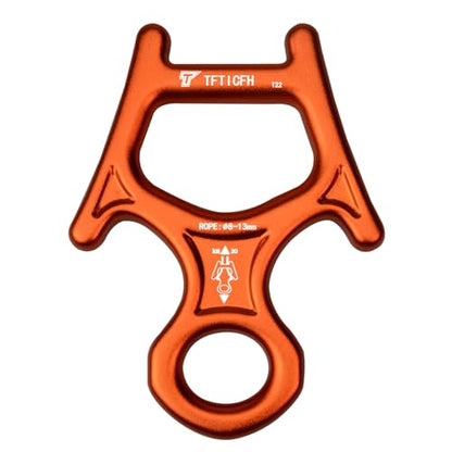 Figure 8 Descender, 30kN Climbing Descender, Heavy Duty 7075 Aluminum Belay & Rappel Equipment for Climbing, Mountaineering, Arborist, Caving, Aerial Yoga - color: 30kN-Orange