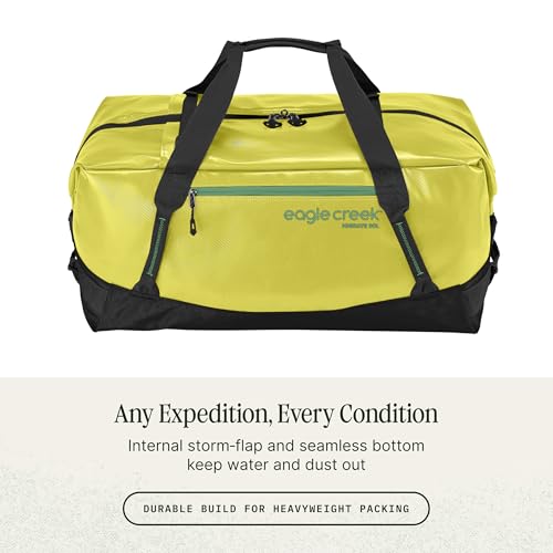 Eagle Creek Migrate 90L Duffel Bag – Lightweight, Durable Travel Duffel – Weather-Resistant Fabric – Comfortable Shoulder Straps – Electric Yellow - color: Yellow
