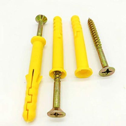 20 Set Screws and Anchors Set M5x80 Screw with 8x80 Plastic Expander Anchor Screw Hole Fillers and Screws Galvanized Plated for Drywall Hollow Wall Concrete Ceiling Tile Wood (Φ8-80mm,20set,M5 x 80) - size: Φ8-80mm