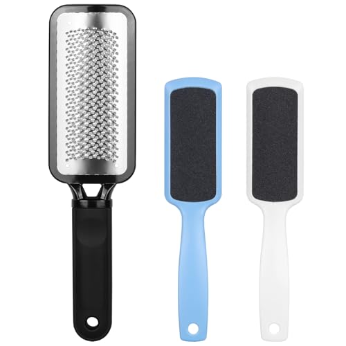 3 Pieces Colossal Foot Files Kit Foot Scrubber Foot Rasp and Double-Sided Heel Files Pedicure Tools Callus Remover Stainless Steel Feet Scraper Foot Grater for Dead Skin - color: Foot Files & Rasp X 3
