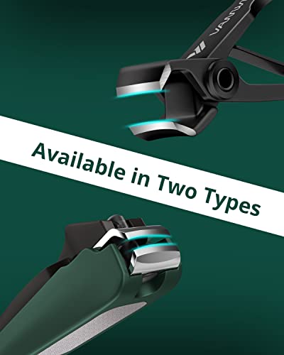 Nail Clipper Set 2 Pack, Heavy Duty Toenail Clippers for Thick Toenails and Sturdy Finger Nail Clippers with Catcher, Ultra Sharp Stainless Steel Nail Cutter for Men Women Adult - style: Black+Green